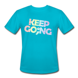 Unisex Athletic T-Shirt - Keep Going - turquoise