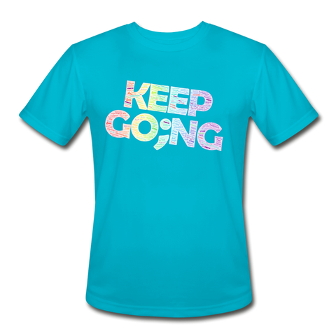 Unisex Athletic T-Shirt - Keep Going - turquoise