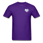 Unisex T-Shirt - Pocket Heart Semicolon/Classic SCF Logo - purple