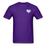 Unisex T-Shirt - Pocket Heart Semicolon/Classic SCF Logo - purple