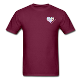 Unisex T-Shirt - Pocket Heart Semicolon/Classic SCF Logo - burgundy