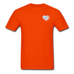 Unisex T-Shirt - Pocket Heart Semicolon/Classic SCF Logo - orange