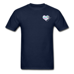 Unisex T-Shirt - Pocket Heart Semicolon/Classic SCF Logo - navy