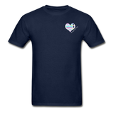 Unisex T-Shirt - Pocket Heart Semicolon/Classic SCF Logo - navy