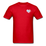 Unisex T-Shirt - Pocket Heart Semicolon/Classic SCF Logo - red