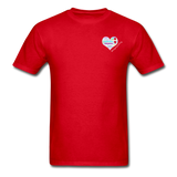 Unisex T-Shirt - Pocket Heart Semicolon/Classic SCF Logo - red