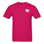 Unisex T-Shirt - Pocket Heart Semicolon/Classic SCF Logo - fuchsia