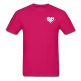 Unisex T-Shirt - Pocket Heart Semicolon/Classic SCF Logo - fuchsia