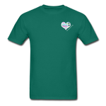 Unisex T-Shirt - Pocket Heart Semicolon/Classic SCF Logo - petrol