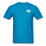 Unisex T-Shirt - Pocket Heart Semicolon/Classic SCF Logo - turquoise