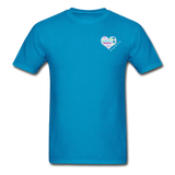 Unisex T-Shirt - Pocket Heart Semicolon/Classic SCF Logo - turquoise