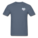 Unisex T-Shirt - Pocket Heart Semicolon/Classic SCF Logo - denim