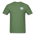 Unisex T-Shirt - Pocket Heart Semicolon/Classic SCF Logo - military green