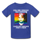 Kids' T-Shirt - Sage Art by Tin Crow Art/Classic SCF Logo - royal blue