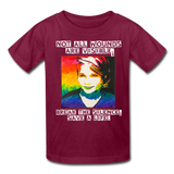 Kids' T-Shirt - Sage Art by Tin Crow Art/Classic SCF Logo - burgundy