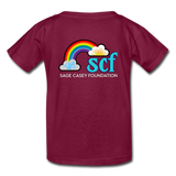 Kids' T-Shirt - Sage Art by Tin Crow Art/Classic SCF Logo - burgundy