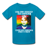 Kids' T-Shirt - Sage Art by Tin Crow Art/Classic SCF Logo - turquoise
