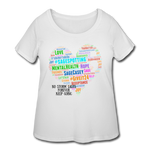 Women's Curvy T-Shirt - Heart Semicolon WordCloud - white