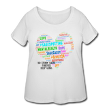 Women's Curvy T-Shirt - Heart Semicolon WordCloud - white