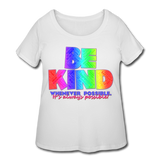 Women's Curvy T-Shirt - Be Kind WordCloud - white