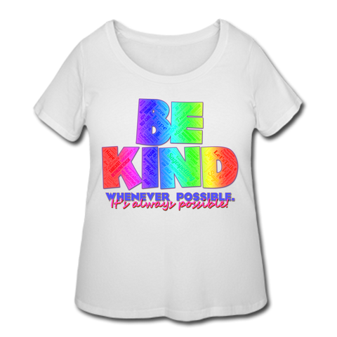 Women's Curvy T-Shirt - Be Kind WordCloud - white