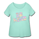 Women's Curvy T-Shirt - Be Kind WordCloud - mint