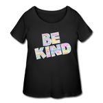 Women's Curvy T-Shirt - Be Kind WordCloud - black