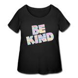 Women's Curvy T-Shirt - Be Kind WordCloud - black