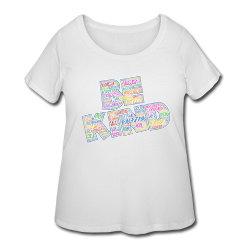 Women's Curvy T-Shirt - Be Kind WordCloud - white