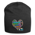 WordCloud HEART Jersey Beanie - charcoal gray