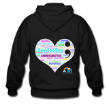 *SWEARY* Unisex WordsMatter Zip Hoodie (Semicolon Heart Back) - black