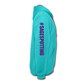 *SWEARY* Contrast Hoodie WordCloud Heart/Classic Logo - scuba blue/asphalt