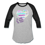 *SWEARY* Baseball T-Shirt WordCloud Heart/Classic Logo - heather gray/black
