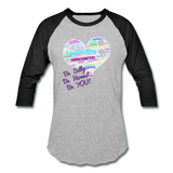 *SWEARY* Baseball T-Shirt WordCloud Heart/Classic Logo - heather gray/black