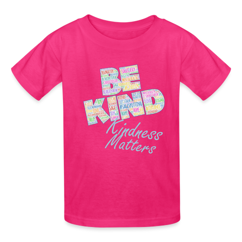 Kids' Shirt KINDNESS MATTERS / Classic Logo - fuchsia