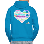 *SWEARY* Words Matter Adult Hoodie - Heart Cloud Logo - turquoise