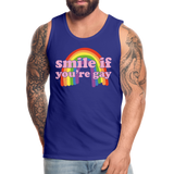 SMILE IF YOU'RE GAY Tank - royal blue