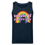 SMILE IF YOU'RE GAY Tank - deep navy