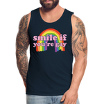 SMILE IF YOU'RE GAY Tank - deep navy