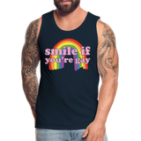 SMILE IF YOU'RE GAY Tank - deep navy