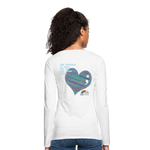 Women’s Long Sleeve  V-Neck Flowy Tee - Sage Art by Tin Crow Art - white