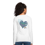 Women’s Long Sleeve  V-Neck Flowy Tee - Sage Art by Tin Crow Art - white