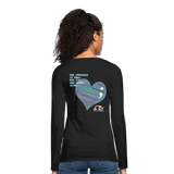 Women’s Long Sleeve  V-Neck Flowy Tee - Sage Art by Tin Crow Art - black