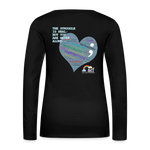 Women’s Long Sleeve  V-Neck Flowy Tee - Sage Art by Tin Crow Art - black