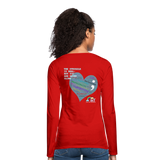 Women’s Long Sleeve  V-Neck Flowy Tee - Sage Art by Tin Crow Art - red