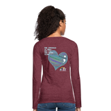 Women’s Long Sleeve  V-Neck Flowy Tee - Sage Art by Tin Crow Art - heather burgundy