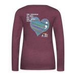 Women’s Long Sleeve  V-Neck Flowy Tee - Sage Art by Tin Crow Art - heather burgundy