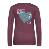 Women’s Long Sleeve  V-Neck Flowy Tee - Sage Art by Tin Crow Art - heather burgundy