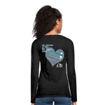 Women’s Long Sleeve  V-Neck Flowy Tee - Sage Art by Tin Crow Art - charcoal grey