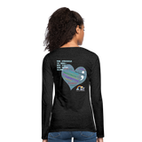 Women’s Long Sleeve  V-Neck Flowy Tee - Sage Art by Tin Crow Art - charcoal grey